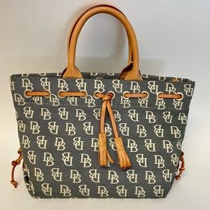 Dooney & Bourke Tote,  Vintage DP Pattern and Signature Tassel  (Like New)